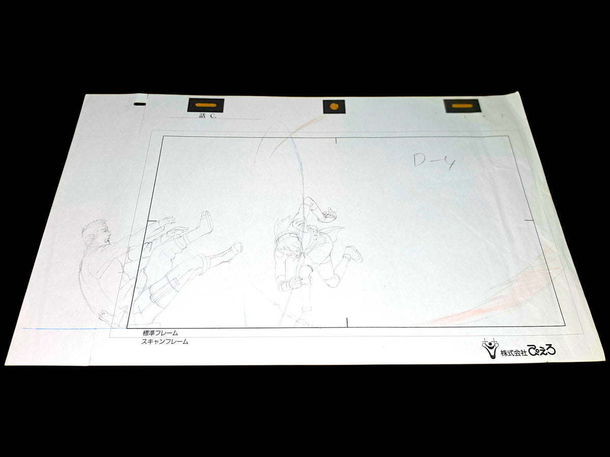 Naruto Shippuden: Sakura punches Naruto in front of Hinata animation layout genga 14pc set