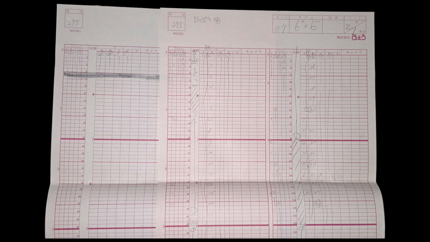 Naruto Shippuden: Kakashi + Naruto animation layout genga + timesheet 6 pc