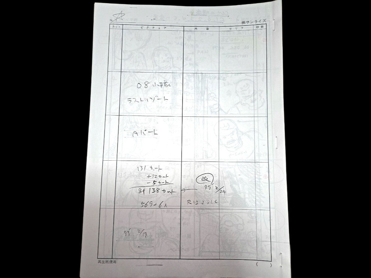Mobile Suit Gundam- The 08th MS Team: Episode 12 storyboards "Last Resort"  production material