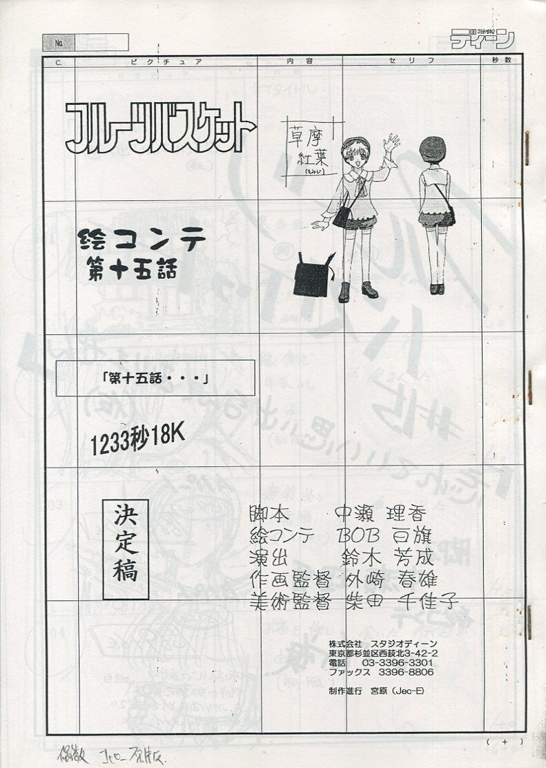 Fruits Basket: Storyboard #15 "There Are No Memories It's OK to Forget"