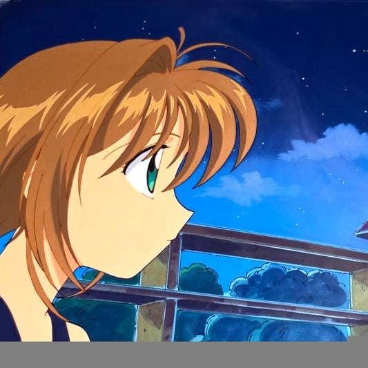 CardCaptor Sakura: Sakura Kinomoto bathing suit animation cel w background