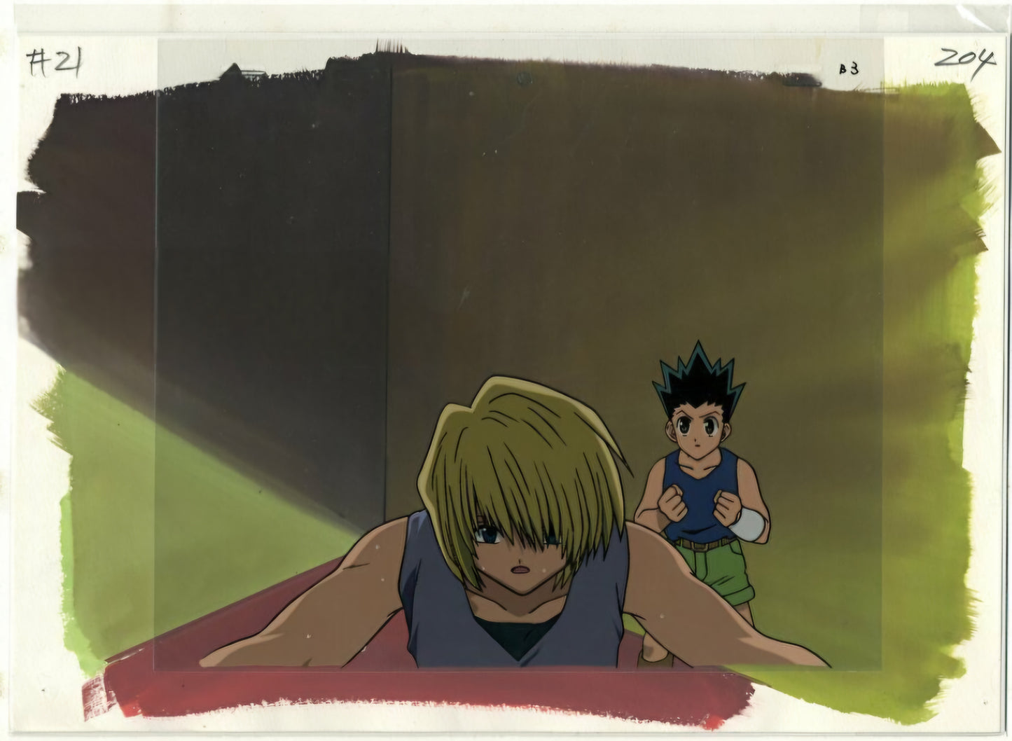 Hunter X Hunter: Gon and Kurapica animation Cel + background