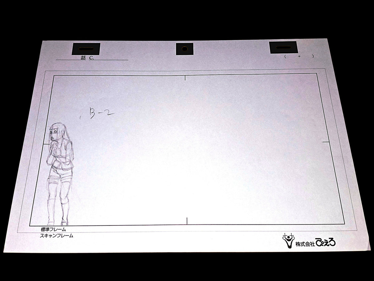 Naruto Shippuden: Sakura punches Naruto in front of Hinata animation layout genga 14pc set