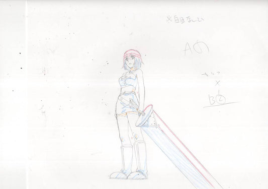 Rave Master: Elie & Plue animation genga 3 pc Hiro Mashima