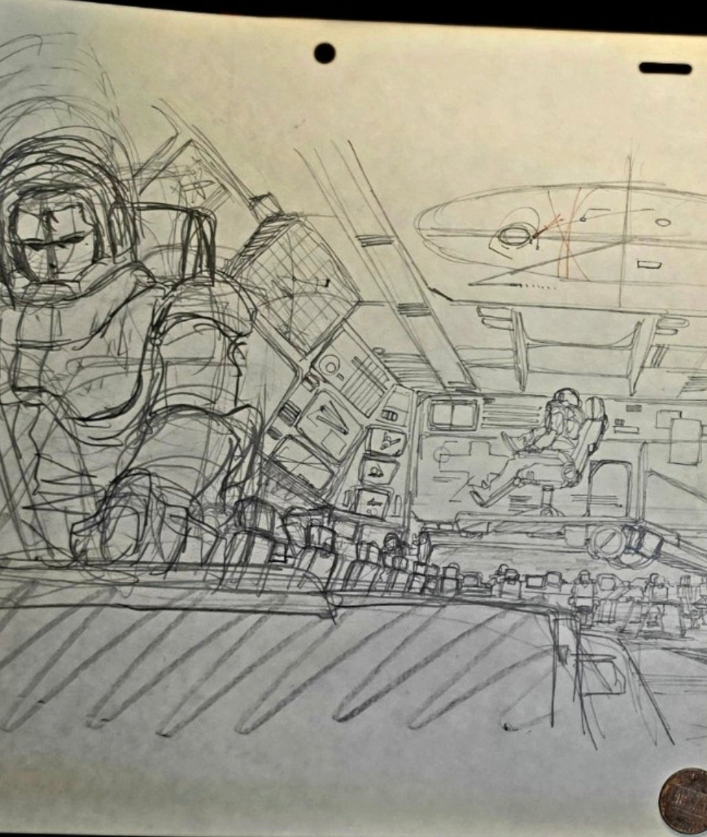 Mobile Suit Gundam 0083 Stardust Memory: *UNIQUE* The Bridge? Animation Rough Pan genga