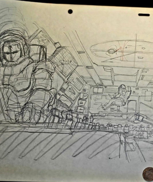 Mobile Suit Gundam 0083 Stardust Memory: *UNIQUE* The Bridge? Animation Rough Pan genga