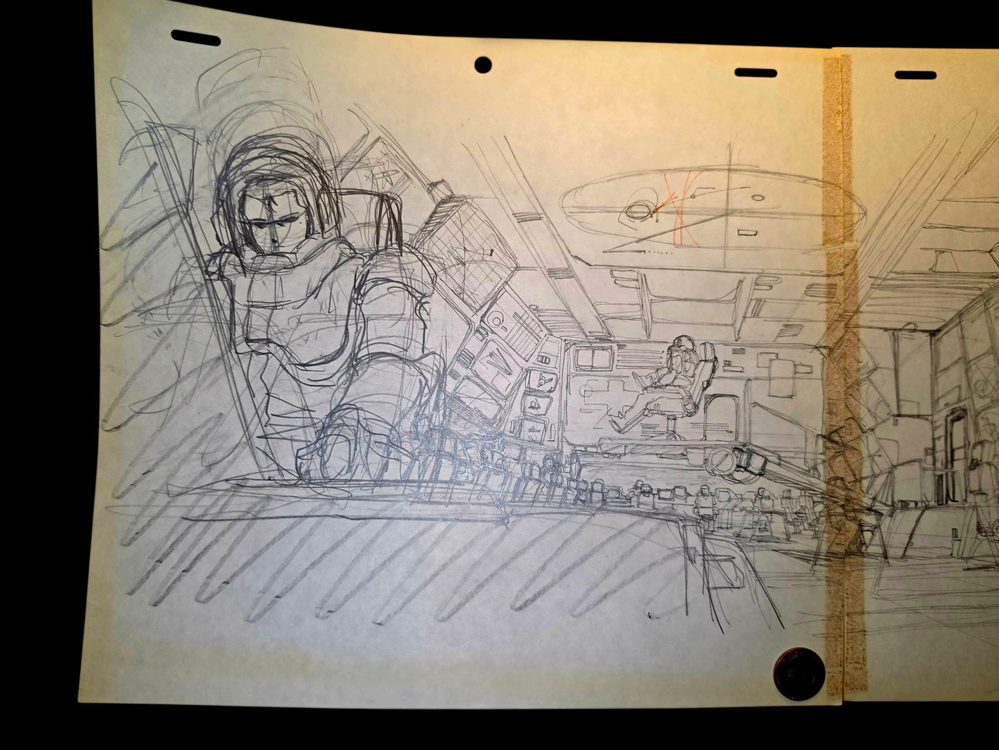 Mobile Suit Gundam 0083 Stardust Memory: *UNIQUE* The Bridge? Animation Rough Pan genga