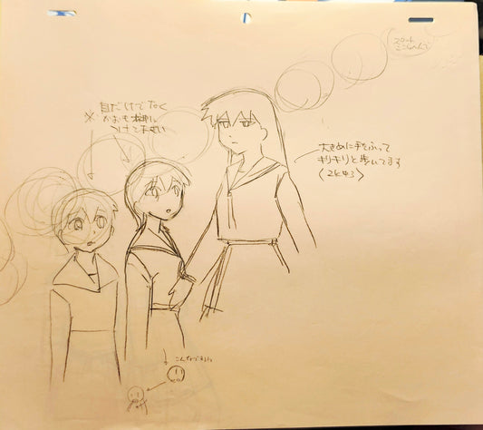 Azumanga Daioh Sakaki + Osaka animation genga set of 14