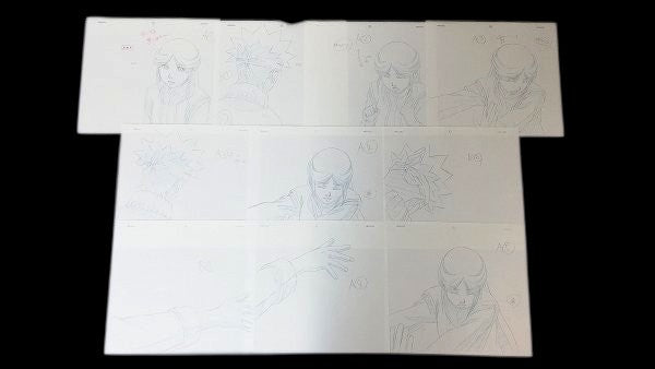 Naruto: Naruto + Princess Haruna animation genga + douga + layout 53 pc lot w timesheet & lg envelope