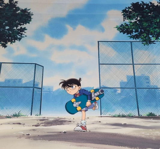 Detective Conan / Case Closed: Conan animation cel w background