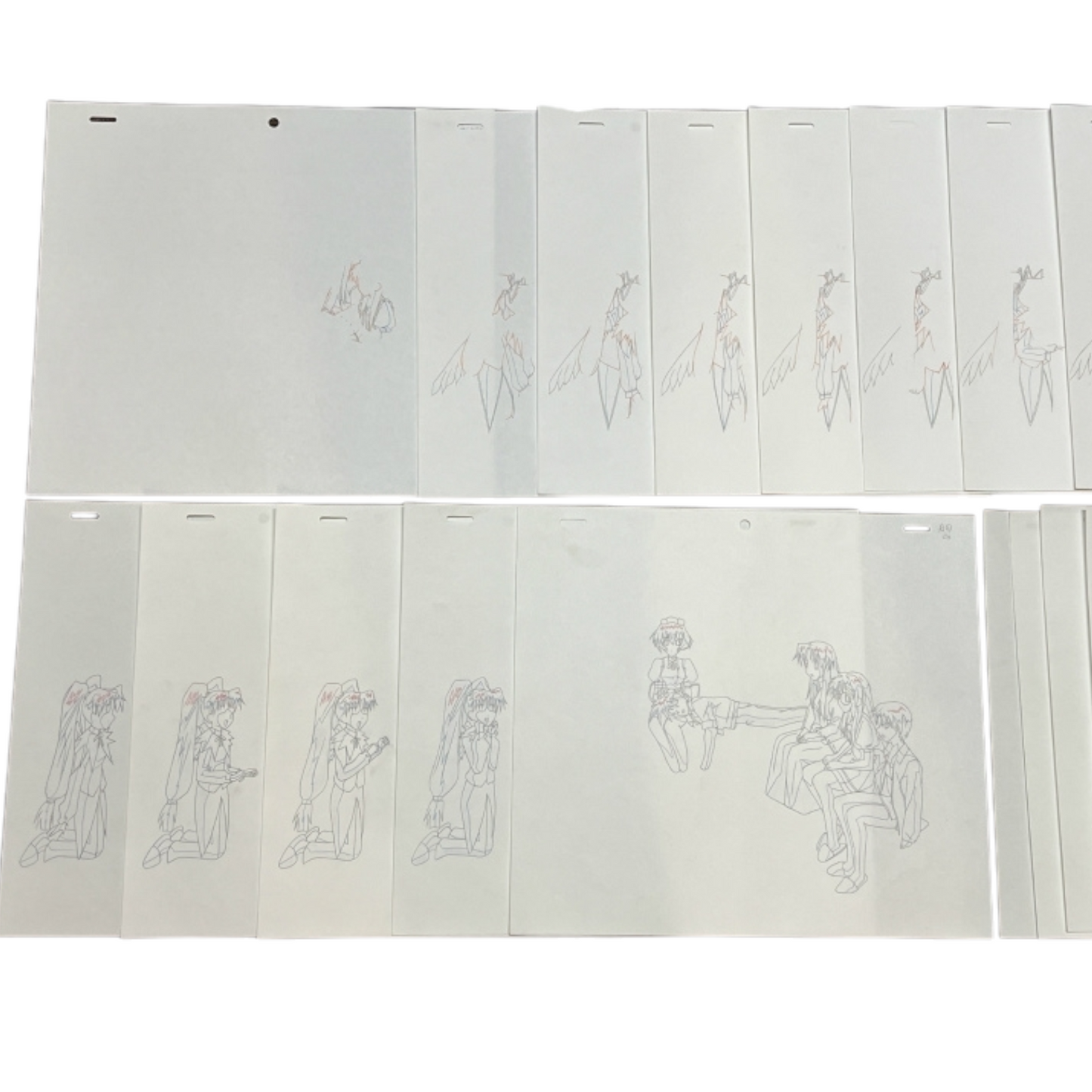 Happy☆Lesson: Group shot animation genga + douga 25 pc lot