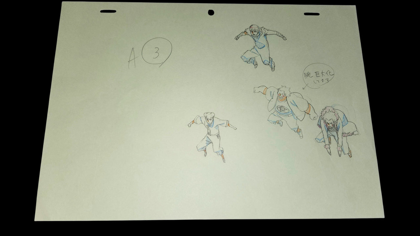 Naruto Shippuden: Rock Lee, Kiba, Choji& Ten ten animation genga