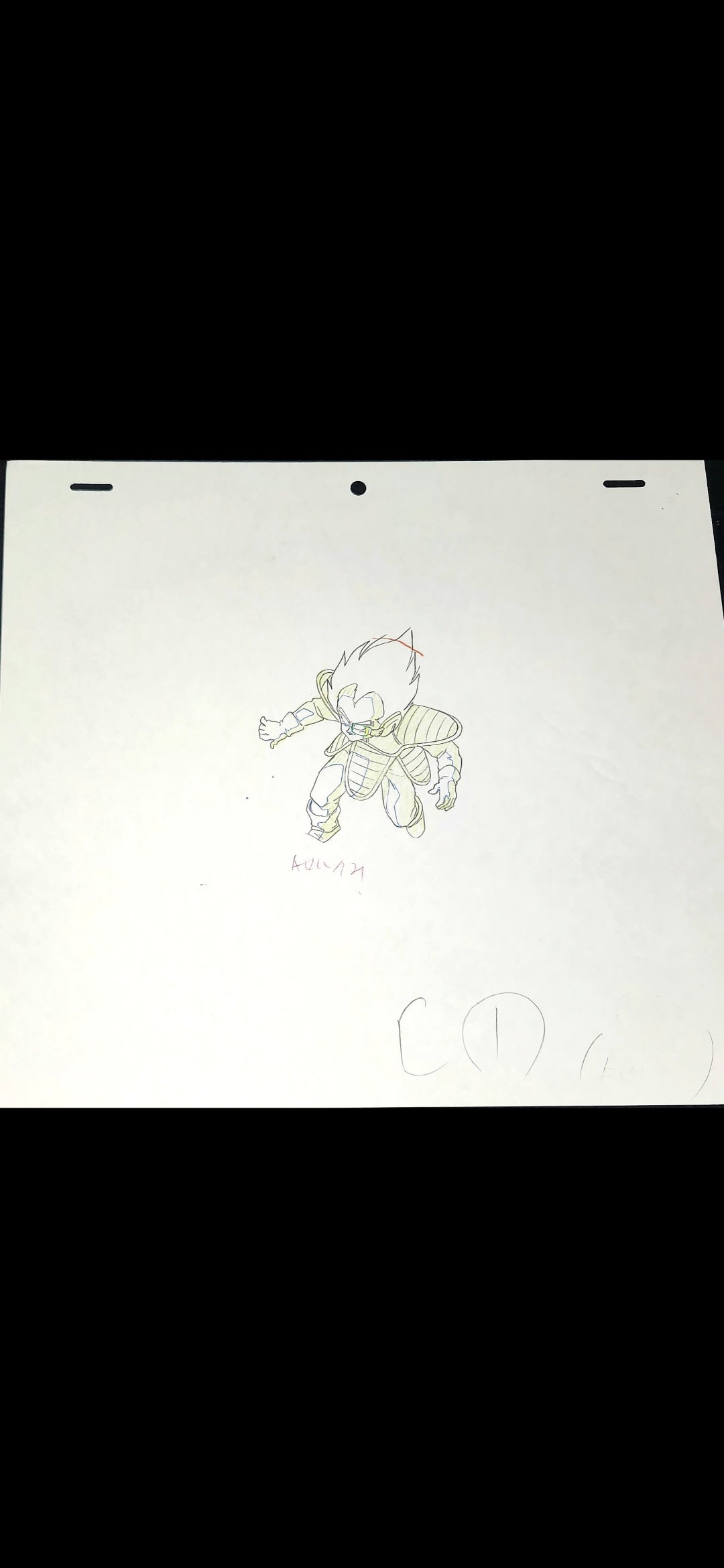 Dragonball z: Vegeta first appearance on earth w scouter +tail by Takeo Ide