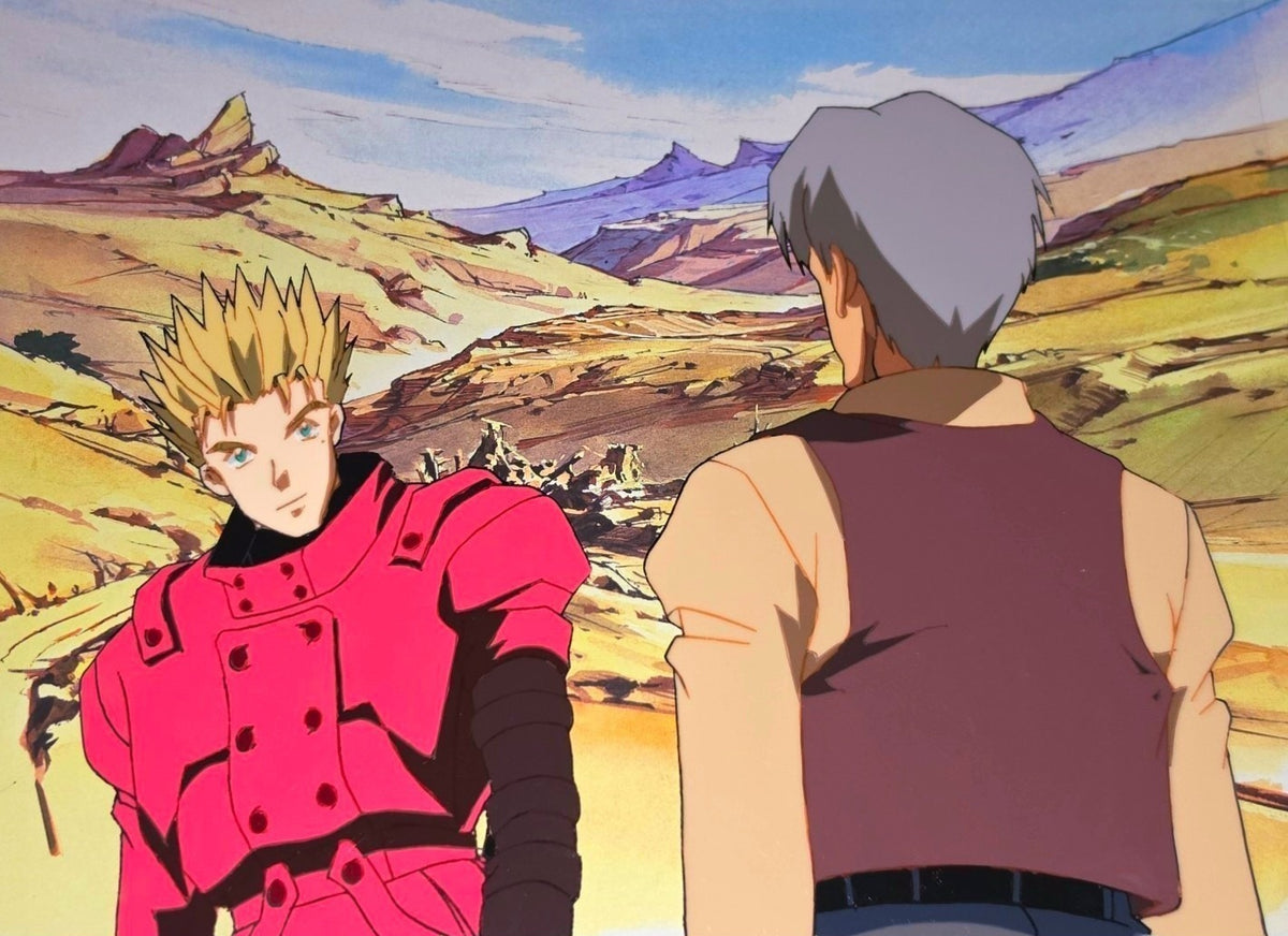 Trigun: Vash animation cel + background