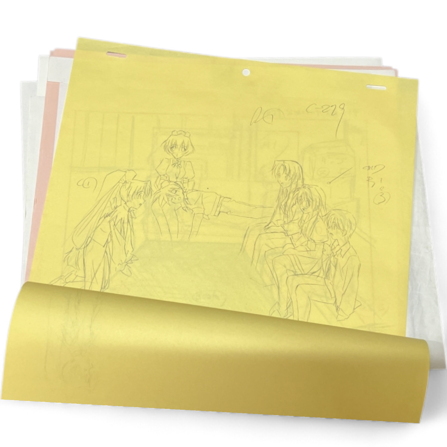 Happy☆Lesson: Group shot animation genga