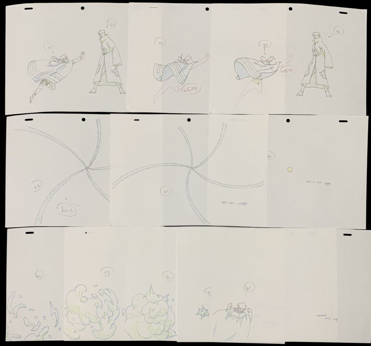Naruto Shippuden: Naruto's Rasengan vs Tobi animation pan genga full set 31 pc