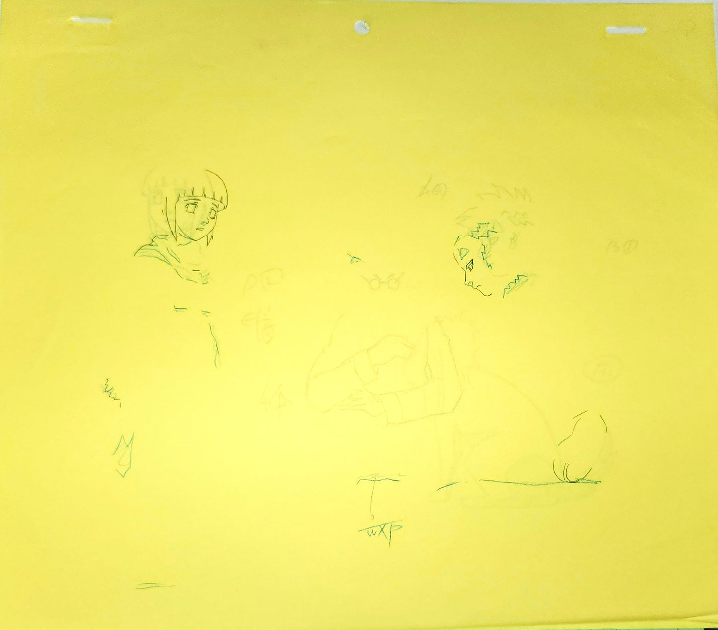 Naruto: Hinata, Kiba, Shino, Akamaru animation genga 4 piece