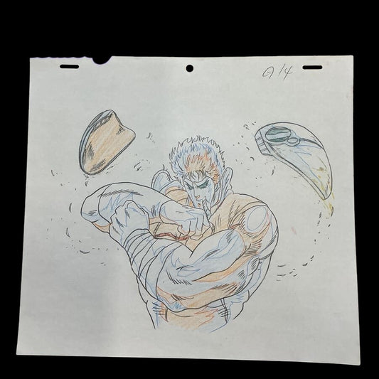 Fist of the North Star: Kenshiro ripping off his shirt hand drawn douga