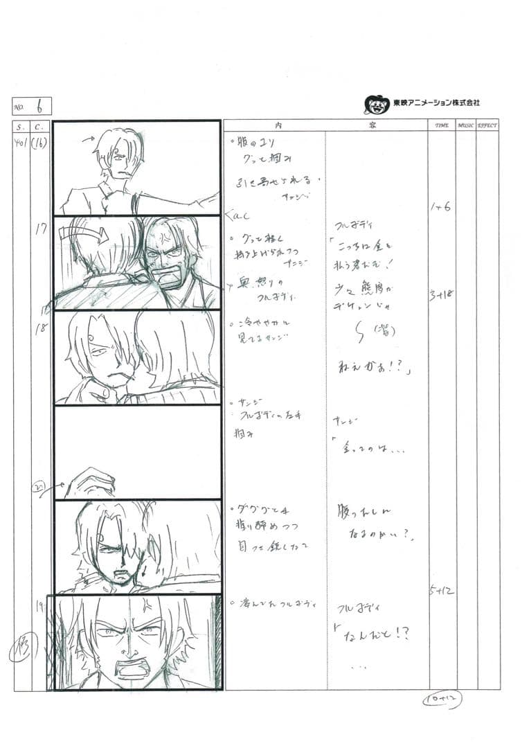 One Piece: Episode of East Blue storyboard