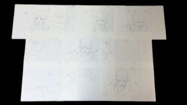 Naruto: Naruto + Princess Haruna animation genga + douga + layout 53 pc lot w timesheet & lg envelope
