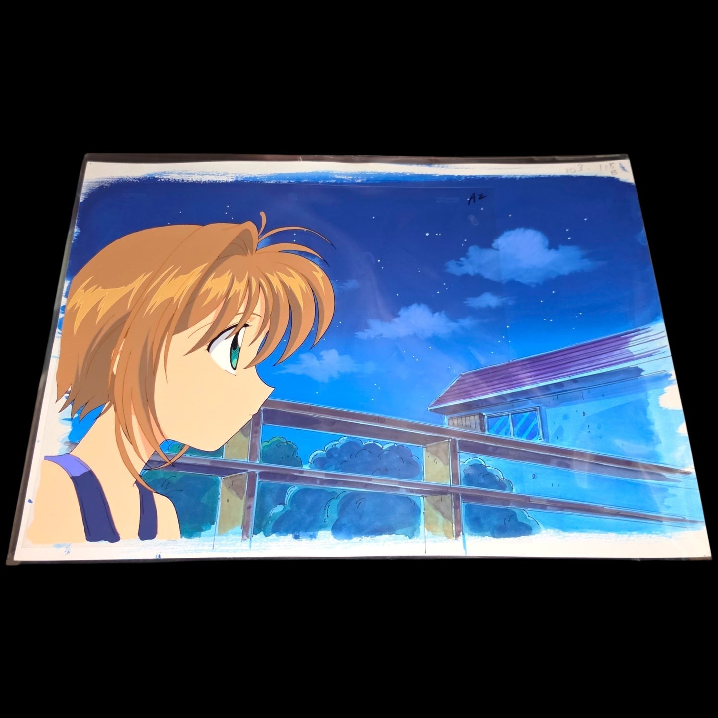 CardCaptor Sakura: Sakura Kinomoto bathing suit animation cel w background