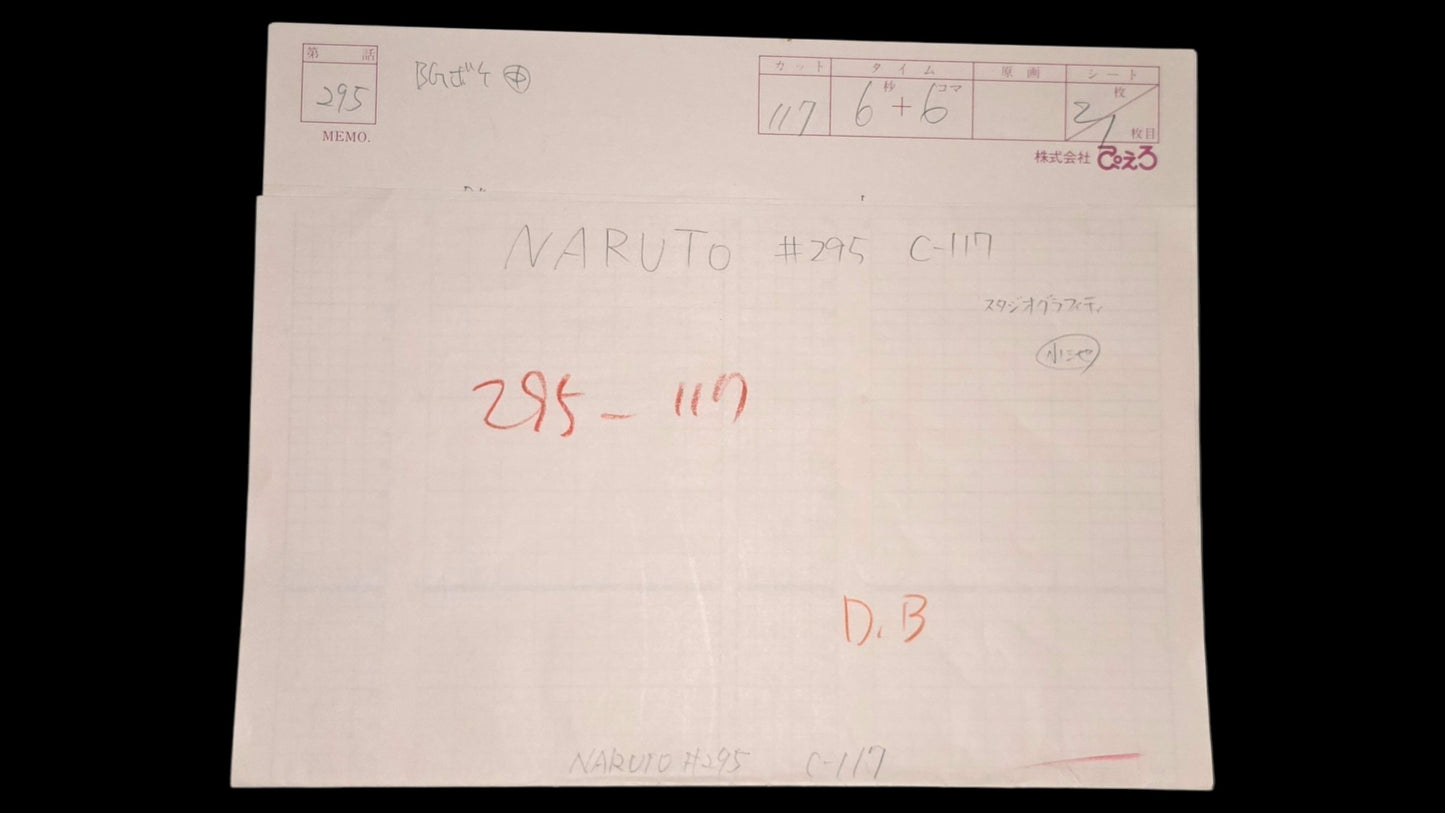 Naruto Shippuden: Kakashi + Naruto animation layout genga + timesheet 6 pc
