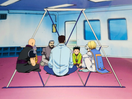 Hunter x Hunter: Group shot animation cel with original background