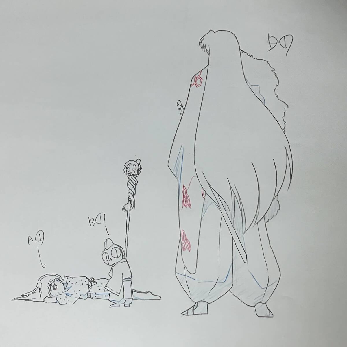Inuyasha: Sesshomaru + Jaken animation genga