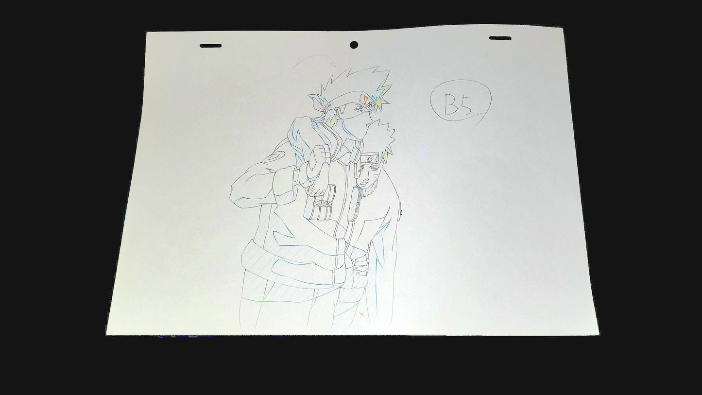 Naruto Shippuden: Kakashi + Naruto animation genga