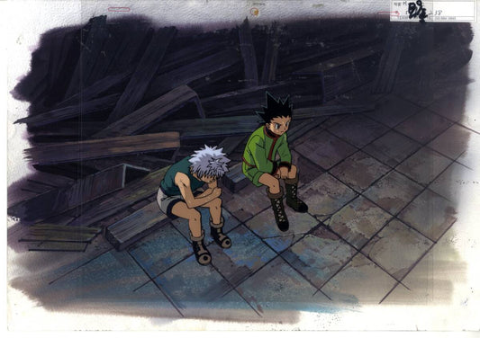 Hunter x Hunter: Killua + Gon animation cel with original background