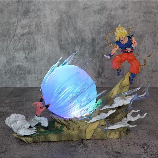 Dragonball Z Buu vs Goku Model Super Saiyan Spirit Bomb Figure Model Pvc 21cm