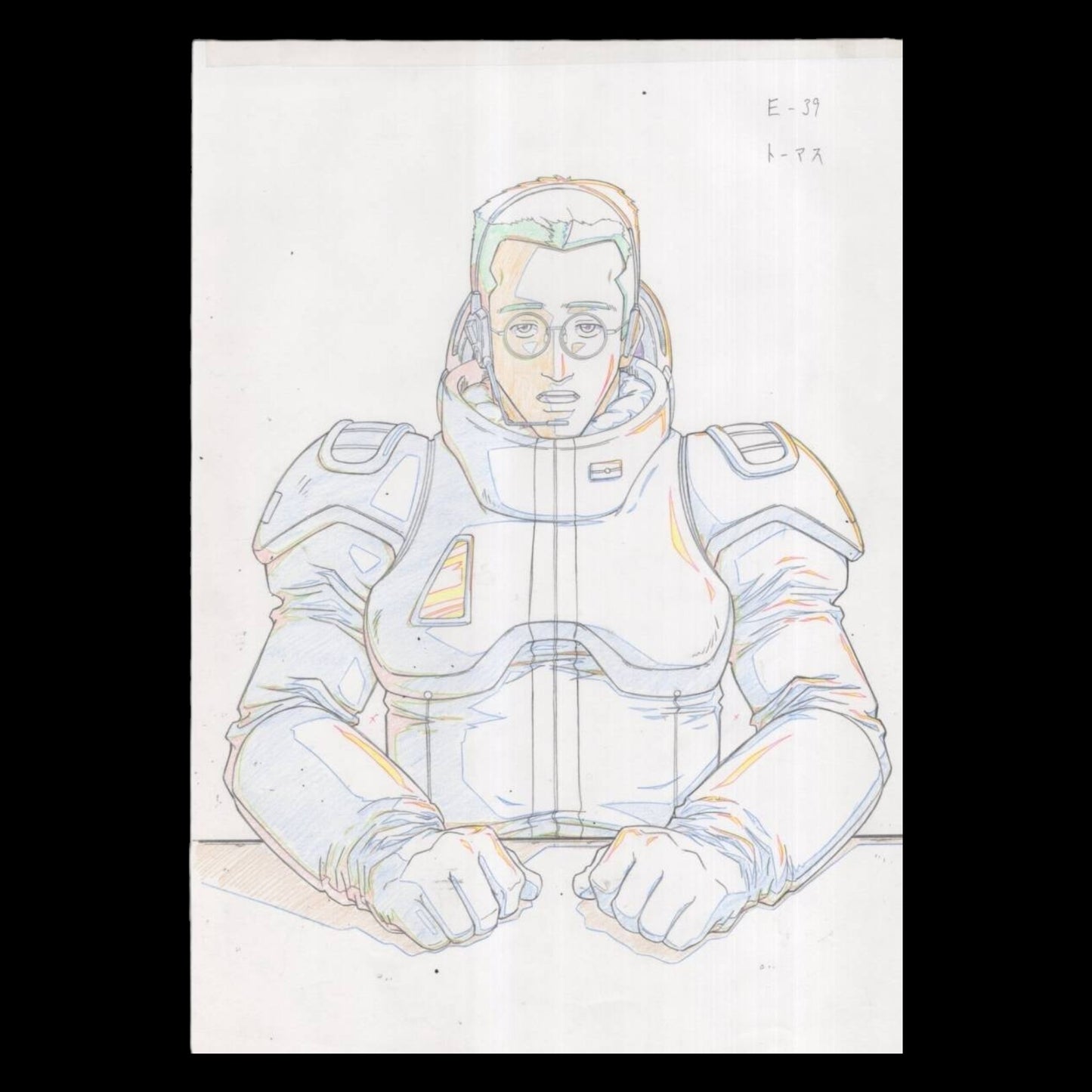 Mobile Suit Gundam The ride: Rare & Unique genga of Gundam character w Thomas the tank engine Nod