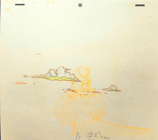 Dragonball z: Goku + Chichi on Kintoun/Nimbus animation genga 9 pc