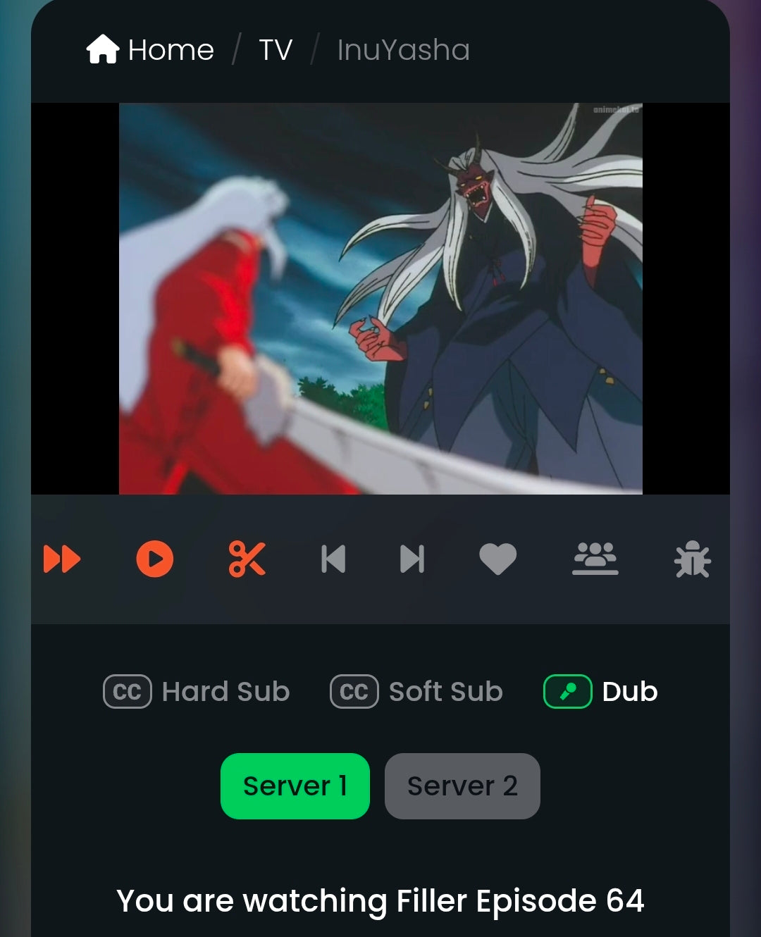 Inuyasha: Giant Ogre of the Forbidden Tower animation cel Rumiko Takahashi